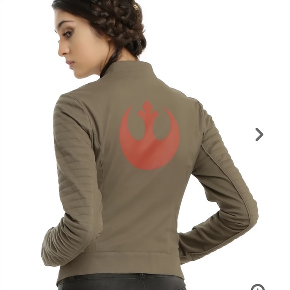 Star Wars Jackets & Blazers - Star Wars Her Universe Rebel Finn Brown Moto Jacket Leather Detail